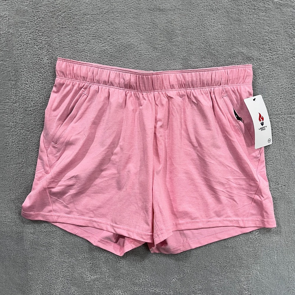 Liberty Pro Athletic Shorts Womens Medium Bright Pink Mid Rise Elastic Waist